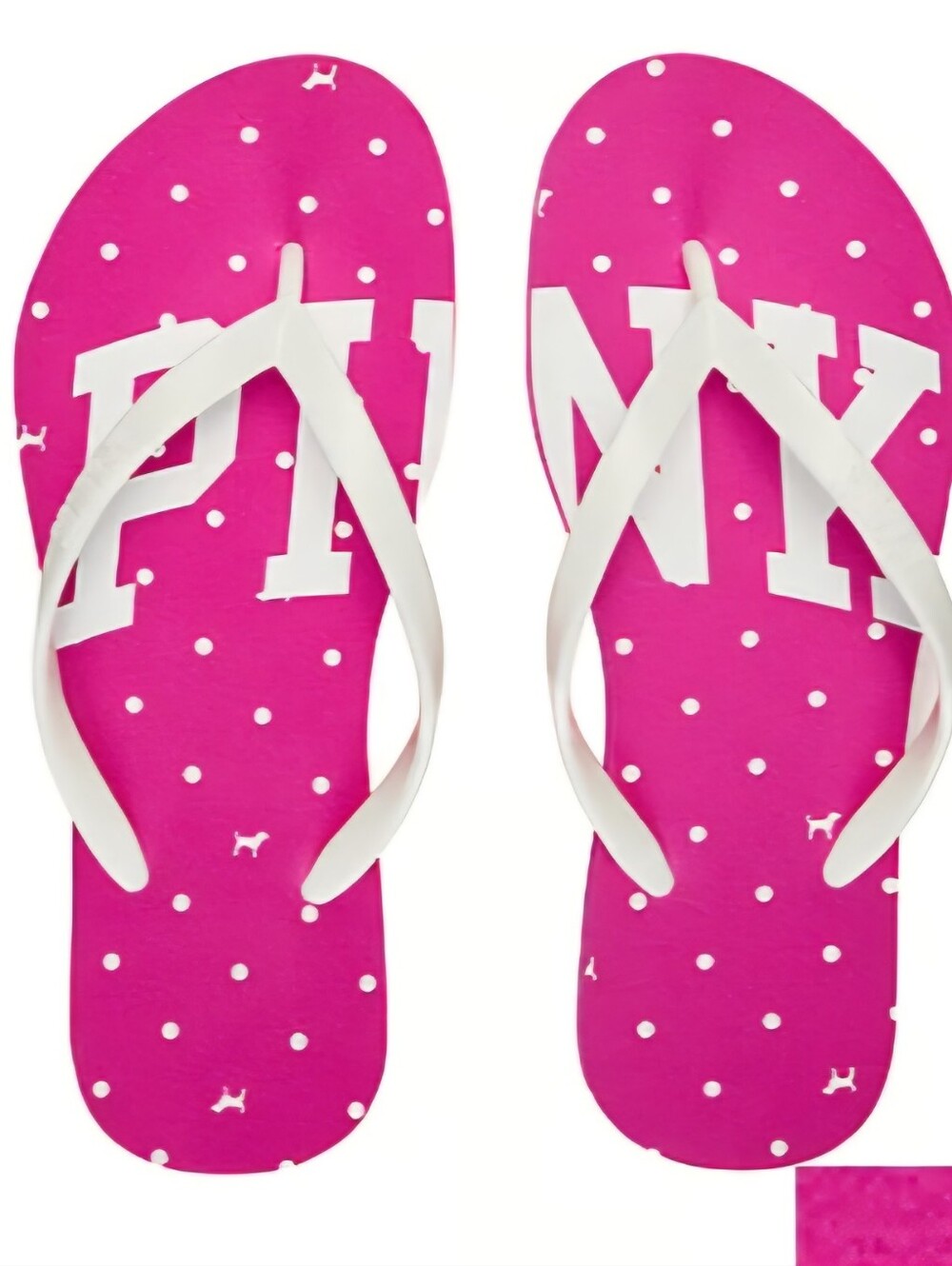 PINK Victoria's Secret Flip Flop Sandals in PINK FIRE POLKA DOT Size 9 NWT